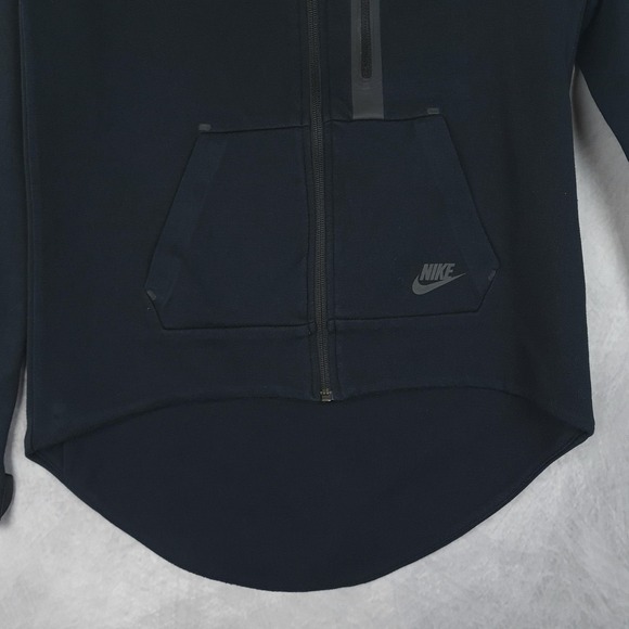 Nike Tech Fleece Half Zip Sweatshirt Womens Small Black Running Top Thumb Hole - Picture 5 of 16